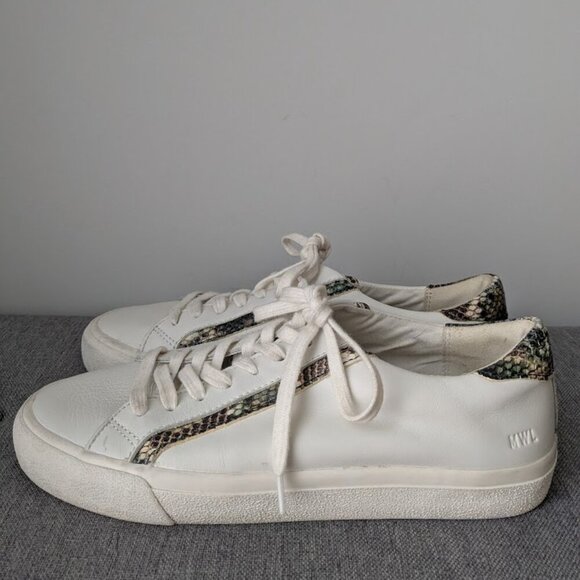 Madewell Sidewalk Low-Top Sneakers in Snake-Embossed Leather – Women's size 8 - Picture 4 of 7